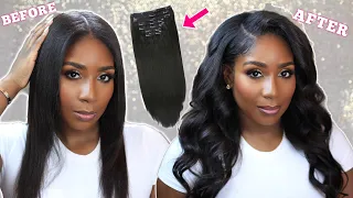 HOW I INSTALL & STYLE CLIP IN EXTENSIONS IN 5 WAYS | THE BEST CLIP INS FOR BLACK HAIR FT. CURLSQUEEN