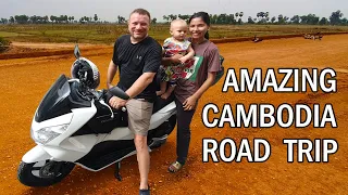 Our WHOLE FAMILY Drove ONE Motorcycle to Kratie, Cambodia!