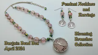 Pendant Necklace & Earrings Set | Bargain Bead Box | April 2024 | Blooming Branches Collection