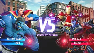 Blue Doctor Strange & Blue Hulk VS Red Ironman & Red Thanos I Marvel vs Capcom Infinite