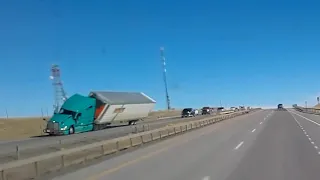 Truck rolls over because of high winds