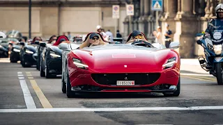 70x Ferrari Monza shut down Milan!! Ferrari Icona Cavalcade 2022