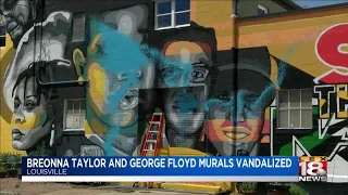 Breonna Taylor and George Floyd murals vandalized