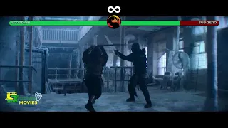 MORTAL KOMBAT THE MOVIE 2021 SCORPION VS SUB ZERO (GAME LIFE BAR INCLUDED)