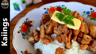 Pork "Kaiings" recipe | Homemade Chicharrones | Deep fried crispy pork belly | Cracklings recipe