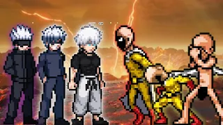 Manga Gojo OP & GojoAll Forms VS Manga Saitama OP & SaitamaAll Forms in Jump Force Mugen