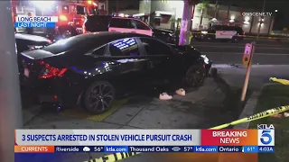 Three suspects in stolen vehicle try evading police in Los Angeles County