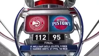 Atlanta Hawks win vs Detroit Pistons    March 26, 2016   NBA 2015 16 Season