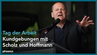 Bundeskanzler Scholz bei der Hauptkundgebung des DGB zum Tag der Arbeit