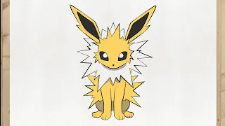 HOW TO DRAW POKEMON JOLTEON EASY