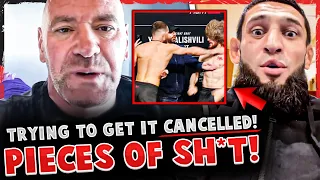 Dana White absolutely LOSES IT! Khamzat Chimaev REACTS to Petr Yan SHOVING Merab Dvalishvili!