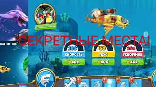 Секретные места в игре Hungry shark world.