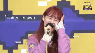 Heart Attack on Idol Radio but only the cute weird sounds (and Chuu laughing)