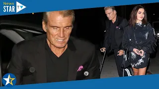 Dolph Lundgren arrives on crutches for a dinner date with fianceé Emma Krokdal in LA1.6k 345459