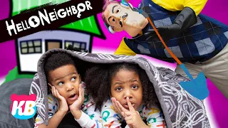 Hello Neighbor HIDE AND SEEK In Real Life | Kamdenboy & Kyraboo [PRETEND PLAY]