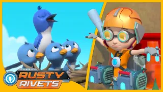 Rusty Saves a Bird Family and MORE 🐦| Rusty Rivets Episodes | Cartoons for Kids