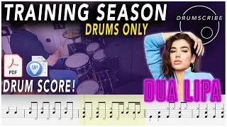 Training Season (DRUMS ONLY) - Dua Lipa | DRUM SCORE Sheet Music Play-Along | DRUMSCRIBE