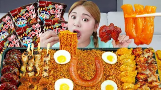 Mukbang Fire Spicy Noodle Fried Chicken Spicy tteokbokki Busan Bibim guksu EATING by HIU 하이유