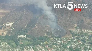 Crews battle brush fire near Glendale in Los Angeles County