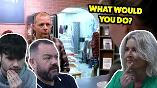BRITISH FAMIL REACT! Illiterate man is harassed by café cashier | WWYD