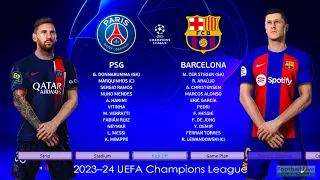 PSG vs Barcelona - UEFA Champions League 23/24 | Messi vs Barcelona | eFootball PES Gameplay