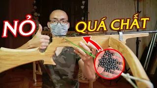 Nỏ bắn bi sắt - p2 hoàn thành lắp ráp và test |  crossbow shooting iron balls | MỘC NHÂN DIY