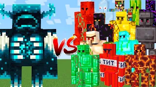 WARDEN vs EXTRA GOLEM ARMY - WARDEN vs ALL GOLEMS - Minecraft Mob Battle 1.19