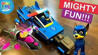 Paw Patrol The Mighty Movie Toys: Chase and Skye vehicles - Unboxing the Mighty Movie Jet