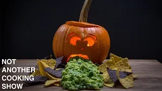 THE PUKING PUMPKIN with CHIPS and GUACAMOLE