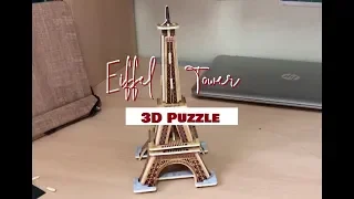 A chill sunday spent making a 3D puzzle of the Eiffel Tower .