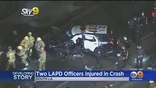2 LAPD Officers Injured In South LA Rollover Crash