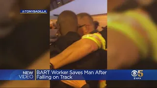 BART Employee Saves Man's Life By Pulling Him Off Tracks As Train Approaches