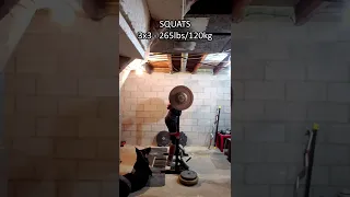 Squat (265lbs/120kg) + Front Squat (155lbs/70kg)