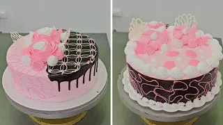 decora tus pasteles con chocolate y crema de fresas fácil y sencillo | ideas cake