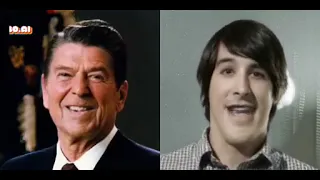 Ronald Reagan and J. G. Quintel act out "This is Patrick" from SpongeBob SquarePants