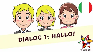 Dialog 1 - Hallo! (A1)  [Practice German for free online] (con sottotitoli in italiano)