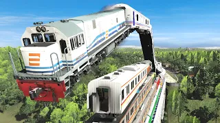 Dance Train Jumps Over Piles of Carriages and Locomotives on Cirahong Bridge