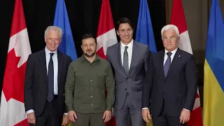 Meeting of Vladimir Zelensky and Justin Trudeau with media representatives (2023) Ukrainian News