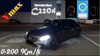 Mercedes C220d W205 0-200 Km/h & Topspeed Dragy GPS (194 PS / 400 NM)