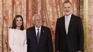 King Felipe VI and Queen Letizia of Spain hosted a traditional Lunch for the Cervantes 2023 Winner