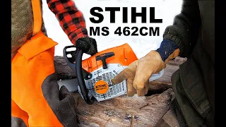 STIHL 462 C-M chainsaw cutting Firewood