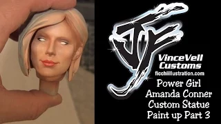 Power Girl Amanda Conner Custom Statue Paint Up Part 3