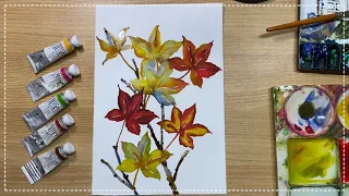 단풍나무 그리기 Maple tree watercolor
