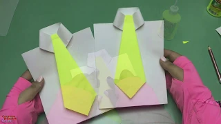 Оригами Рубашка с Галстуком | Открытка Рубашка с галстуком