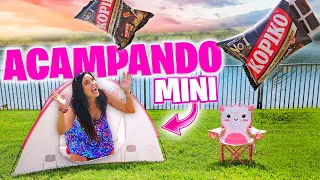 ACAMPANDO en CASA MINIATURA en el JARDIN 😆 Muchas Bromas 😅 Reto 24 Horas Sandra Cires Art ft KOPIKO