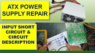 {311} Computer ATX Computer Power Supply Repair  / 5V SB Standby Voltage Fail / Input short circuit