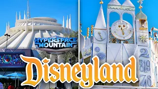 Hyperspace Mountain, Small World & Sleeping Beauty Castle - Disneyland Walkthrough & Rides 2024 [4K]