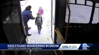 Bus driver finds 6-year-old boy, 2-year-old sister wandering on snowy street