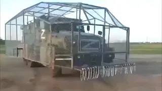 Armored car Akhmat of Russia with total protection against drones