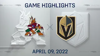 NHL Highlights | Golden Knights vs. Coyotes - Apr. 9, 2022